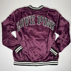 PINK Victoria’s Secret Satin Bomber Jacket – Size Medium